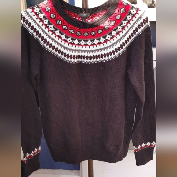 Talbots Fair Isle Black Sweater SZ.S - Picture 2 of 6